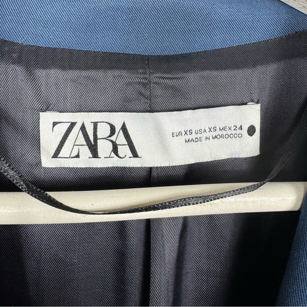 Zara Blazer Navy Blue Oversized Boxy Fit XS G - Picture 10 of 10